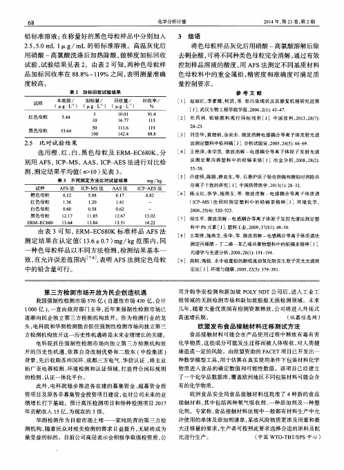 欧盟发布食品接触材料迁移测试方法