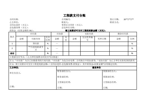 工程款支付台账