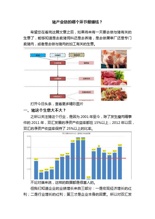 猪产业链的哪个环节最赚钱？