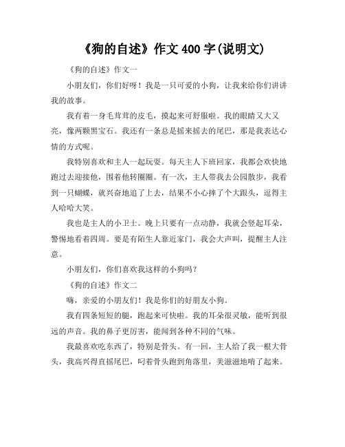 《狗的自述》作文400字(说明文)