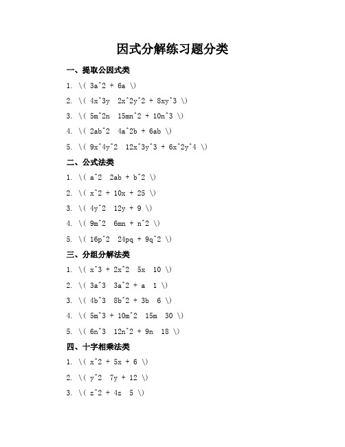 因式分解练习题分类