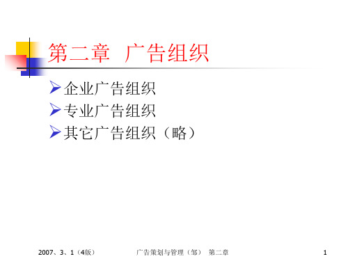 第二章  广告组织 广告策划与管理课件