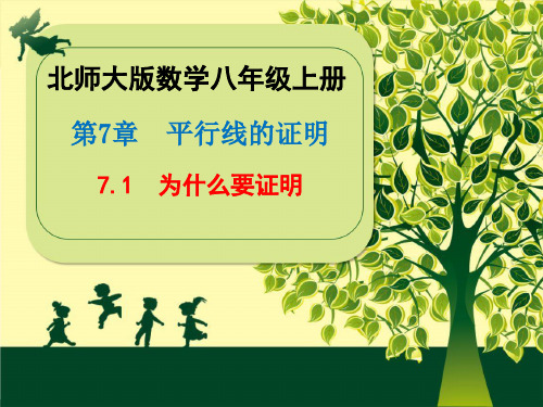 北师大版数学八年级上册 7.1 为什么要证明 课件(共18张PPT)