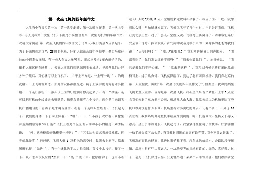 第一次坐飞机的四年级作文