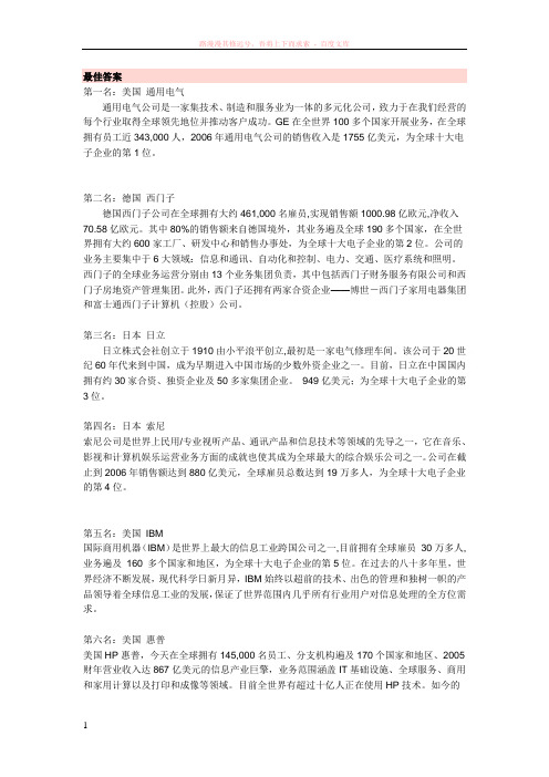 全球十大电子企业 (2)