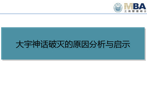 大宇神话破灭的原因分析与启示最新版