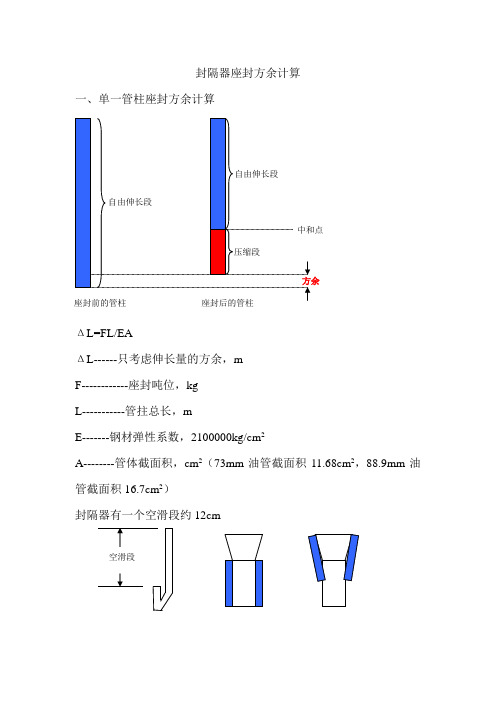 封隔器座封方余
