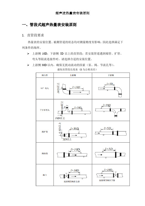 超声波热量表安装原则