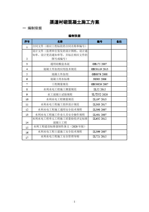 渠道浆砌石衬砌施工方案