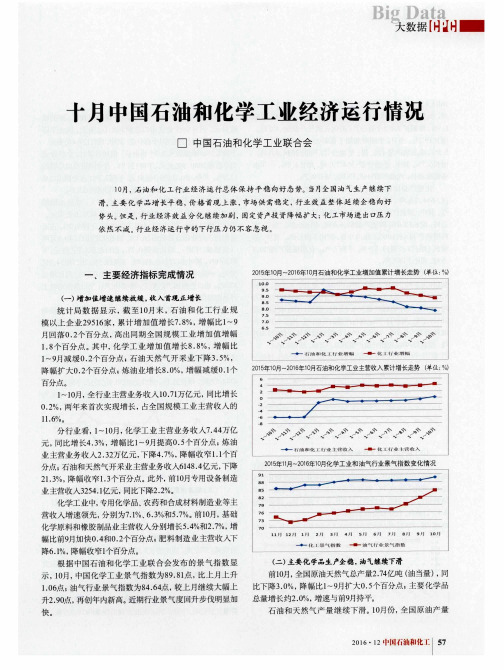 十月中国石油和化学工业经济运行情况