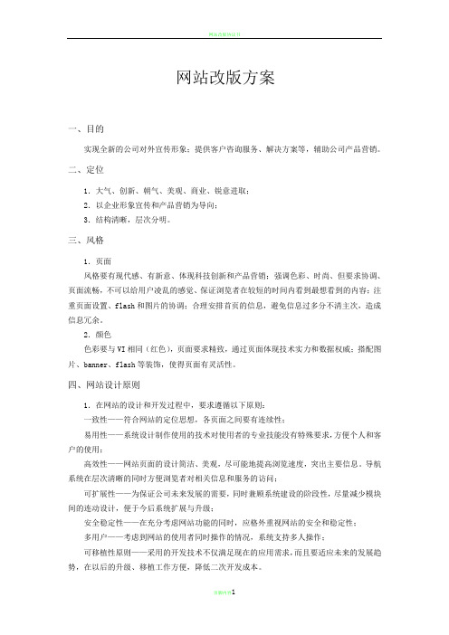 网站改版方案