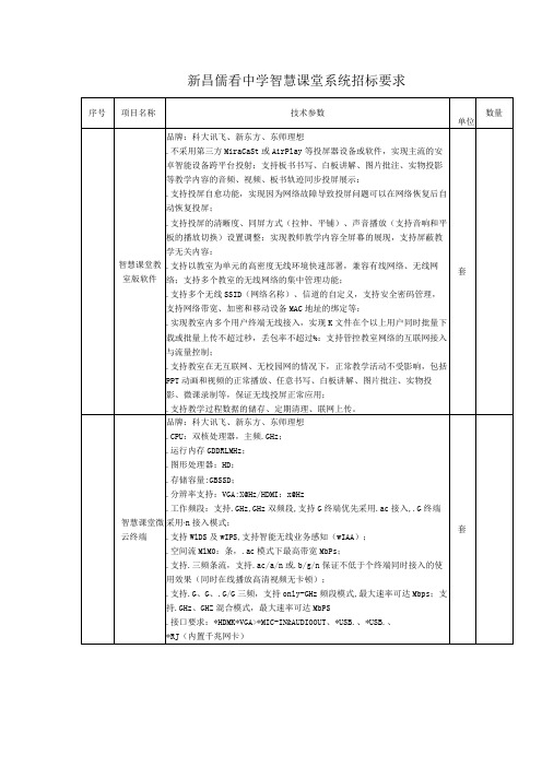 中心学校智慧教室建设的在线询价信息招投标书范本