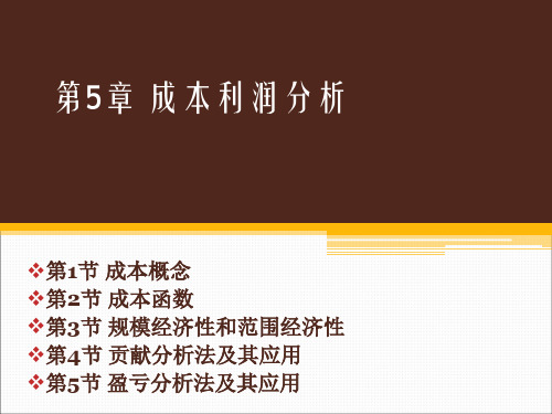 第五章成本利润分析-PPT文档资料