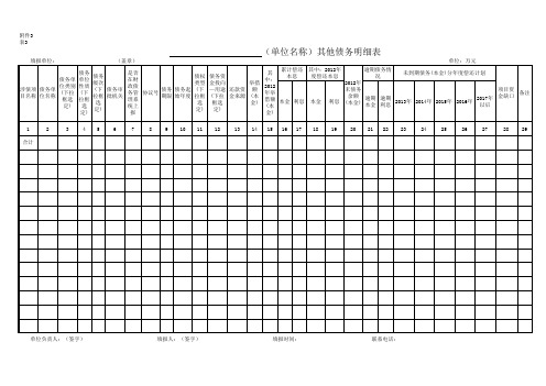 债务明细表