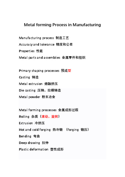 材控英语专业词汇