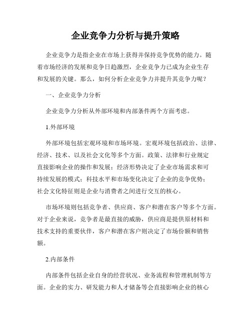 企业竞争力分析与提升策略