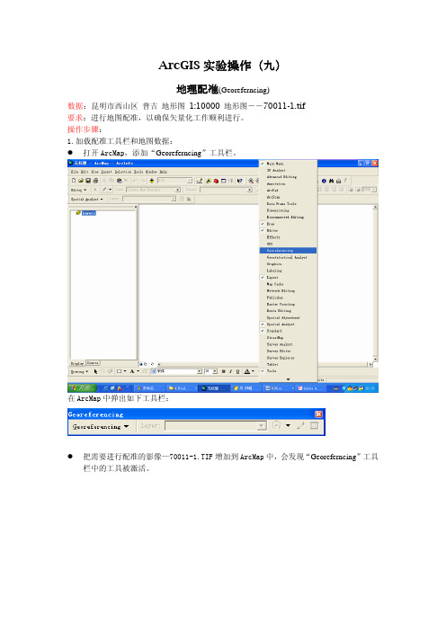 ArcGIS实验操作(九)---地理配准