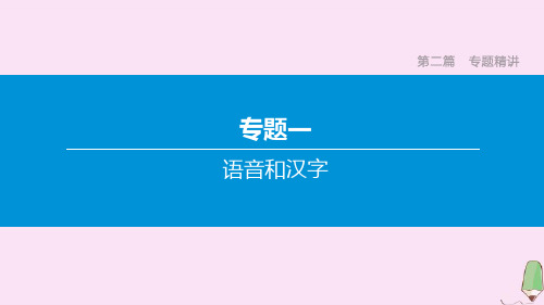 2020中考语文复习方案第二篇专题精讲专题01语音和汉字课件