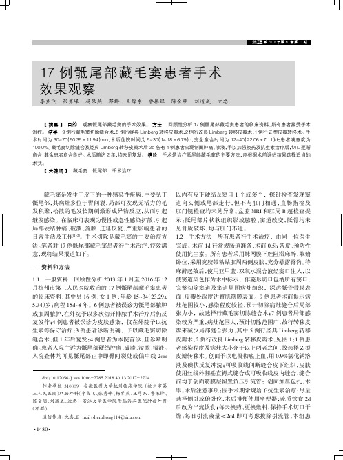 17例骶尾部藏毛窦患者手术效果观察