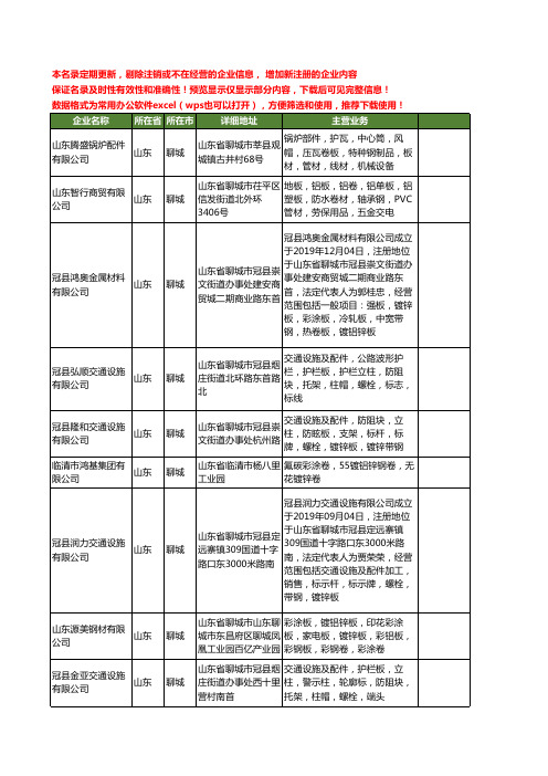 新版山东省聊城钢卷工商企业公司商家名录名单联系方式大全40家