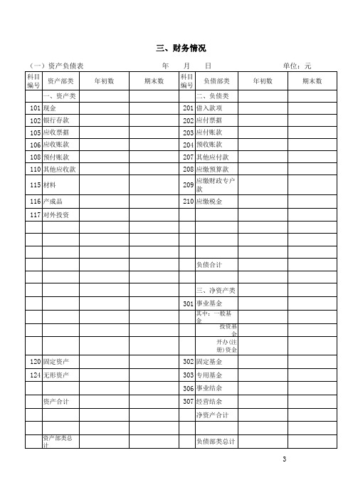 企业年报(表格模板、xls格式)