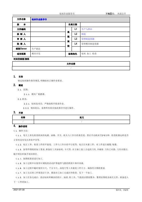 钻床作业指导书[模板]