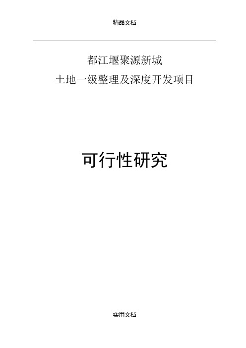 2009都江堰聚源镇住宅与现代服务业片区可研报告