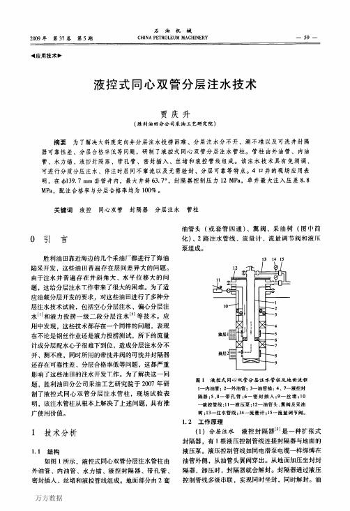 液控式同心双管分层注水技术