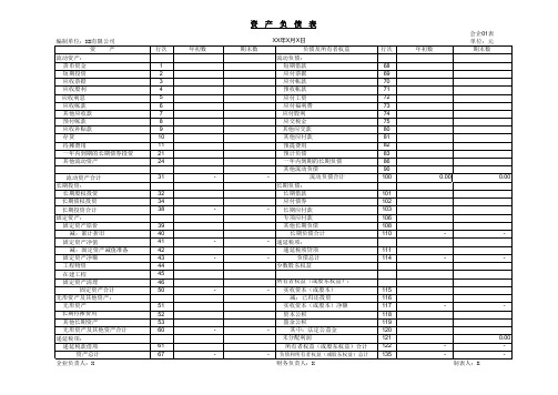 带公式财务报表(资产负债表、利润表、现金流量表),EXCEL带公式模板,填数字自动生成完整报表