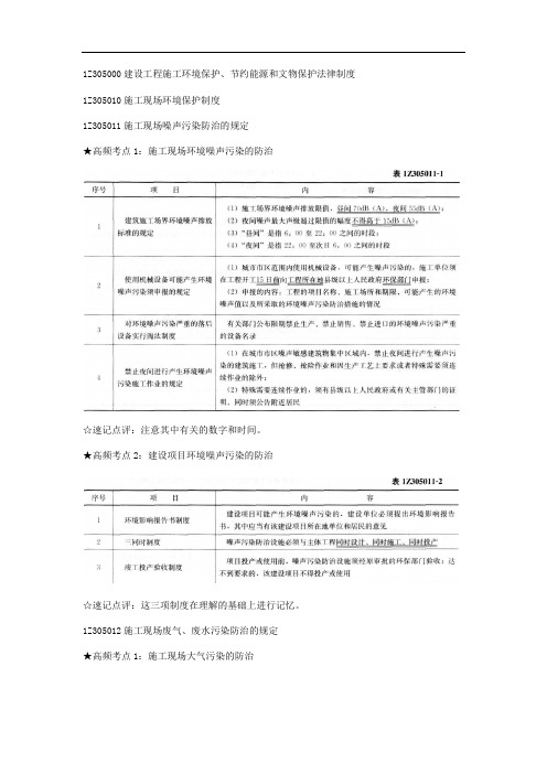 1Z305000  建设工程施工环境保护、节约能源和文物保护法律制度(9页)