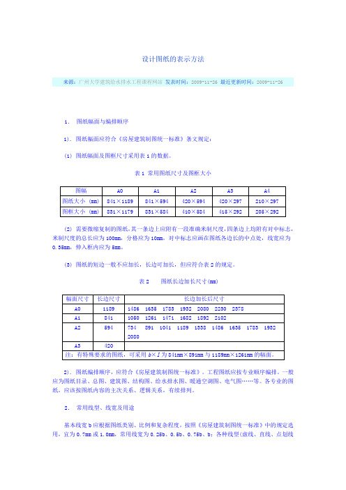 设计图纸线宽要求