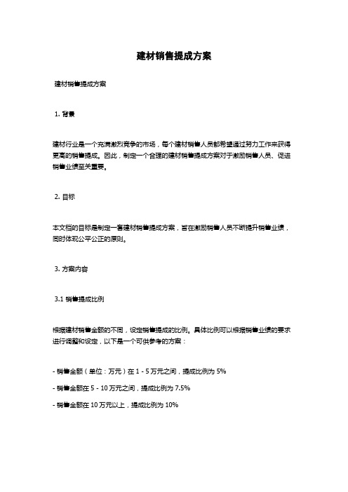 建材销售提成方案