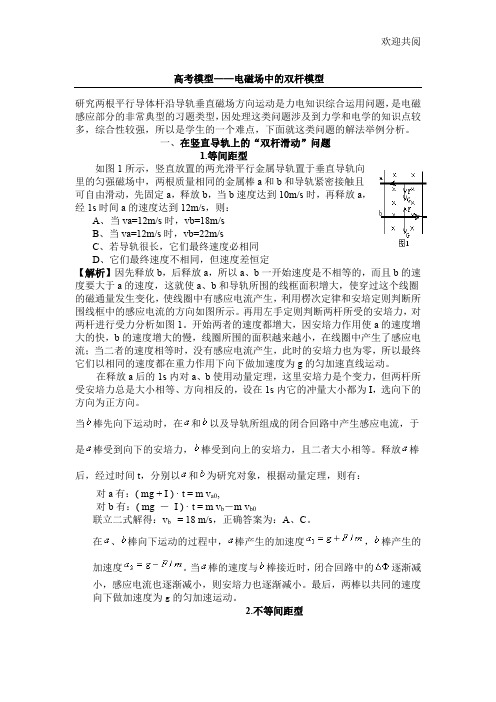 高考模型——电磁场中的双杆模型