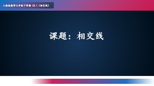 人教版七年级数学下册《相交线》相交线与平行线PPT优质课件