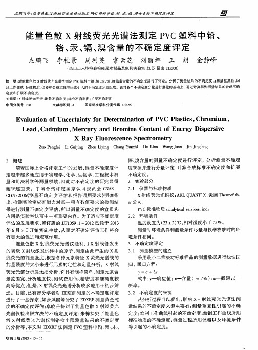 能量色散X射线荧光光谱法测定PVC塑料中铅、铬、汞、镉、溴含量的不确定度评定