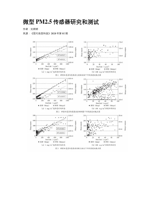 微型PM2.5传感器研究和测试