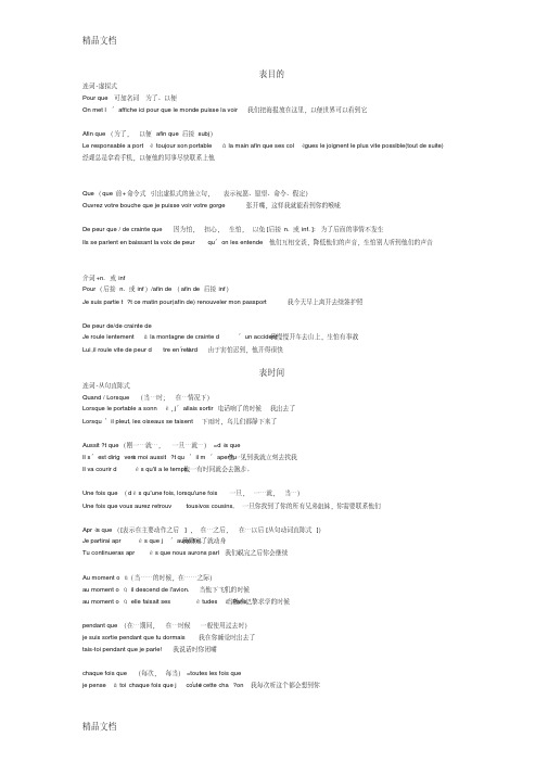 最新法语连词及介词用法大全