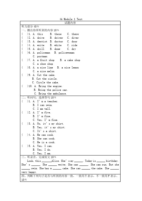 4A Module 1 Test