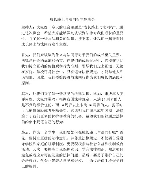 成长路上与法同行主题班会