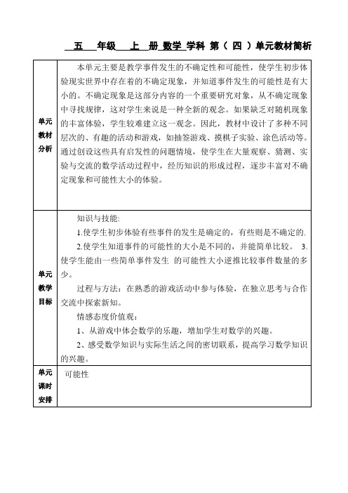 数学五年级上册第四单元教材解析