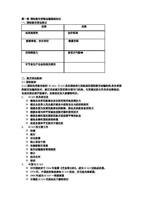 上海海事大学航空货运实务与法规讲义第一章