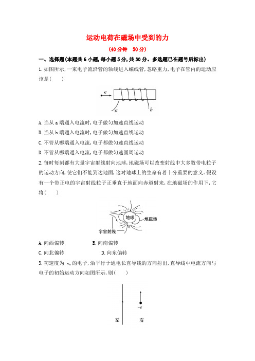  运动电荷在磁场中受到的力 课时作业(含解析) (22)