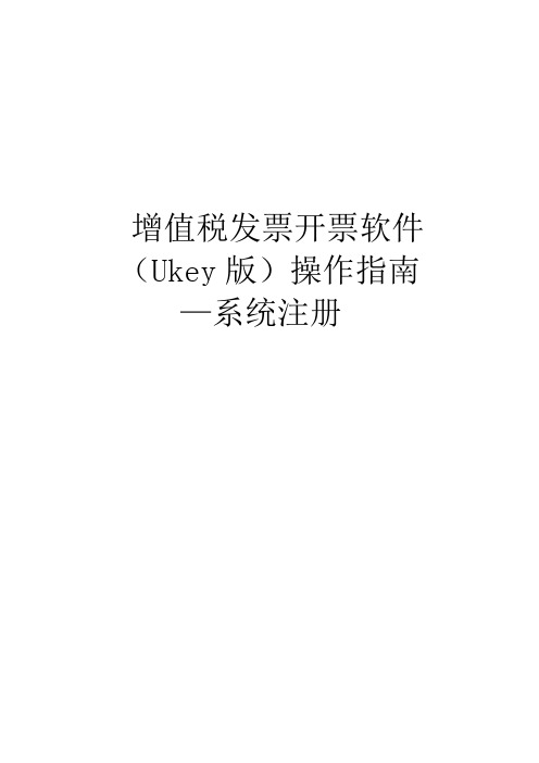 1Ukey开票软件操作指南—系统注册