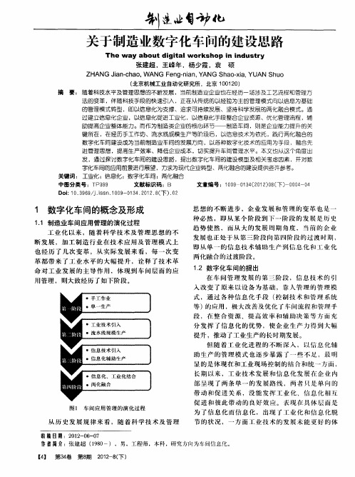 关于制造业数字化车间的建设思路