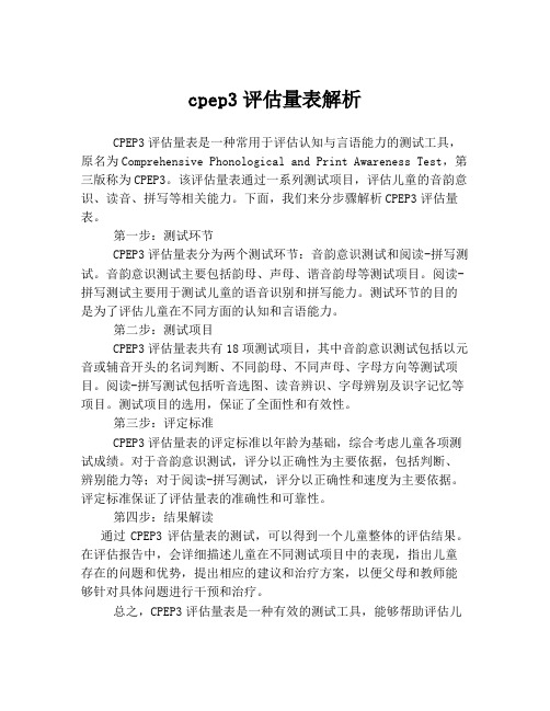 cpep3评估量表解析