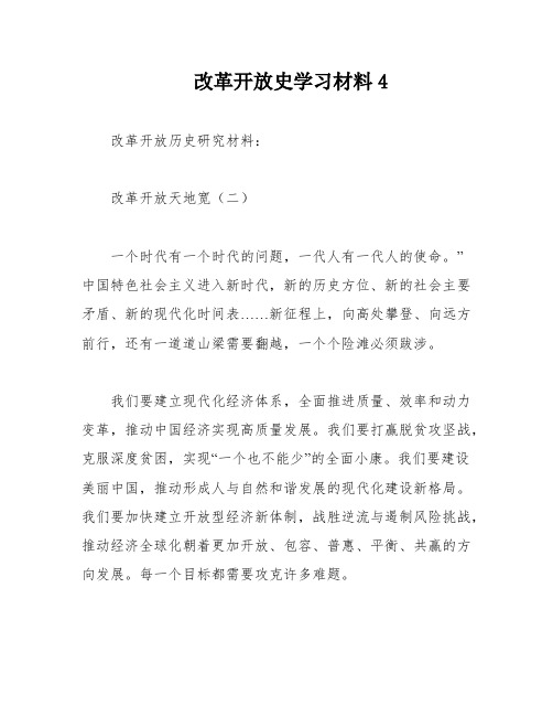 改革开放史学习材料4