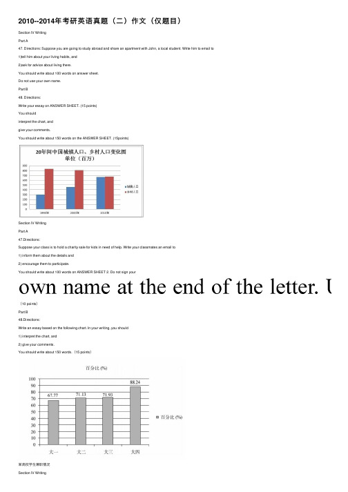 2010--2014年考研英语真题（二）作文（仅题目）