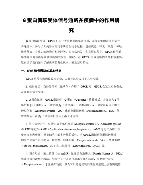 G蛋白偶联受体信号通路在疾病中的作用研究