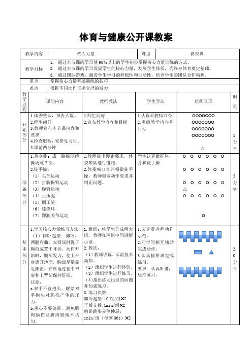 核心力量公开课教案喻琅 (1)