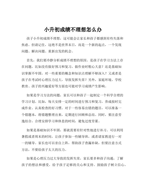 小升初成绩不理想怎么办